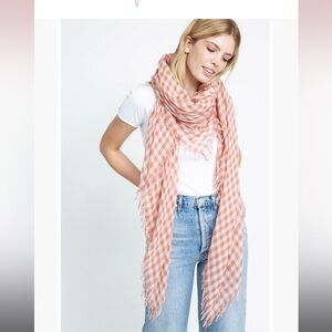 Chan Luu Cedar Wood Gingham Scarf NWOT